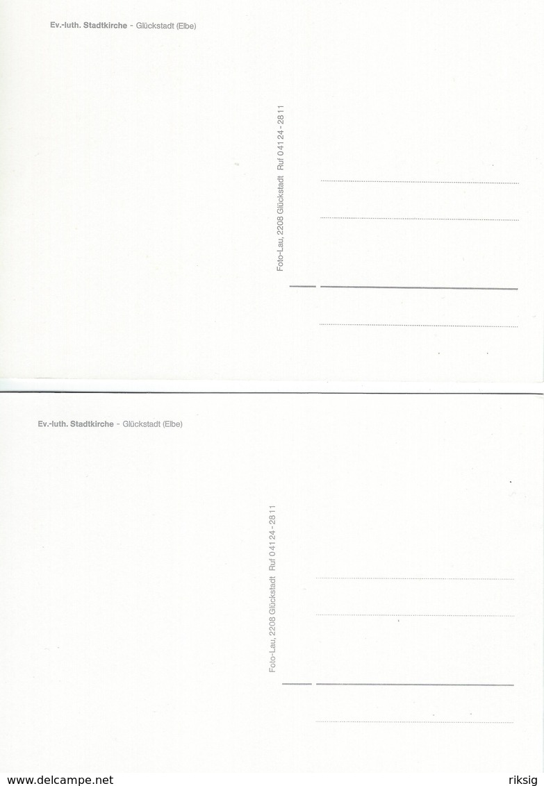 Glückstadt - Ev. - Luth. Stadtkirsche. 2 Cards.   B-3217 - Glueckstadt