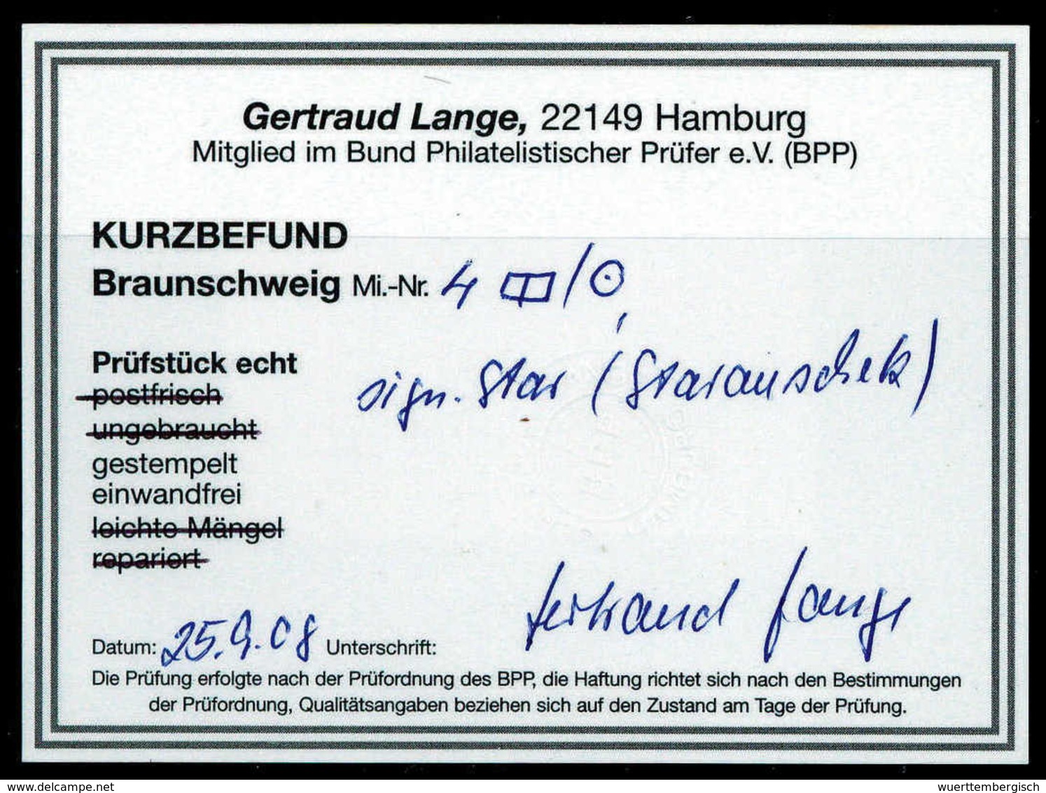 Gest. Altdeutschland Braunschweig - Other & Unclassified