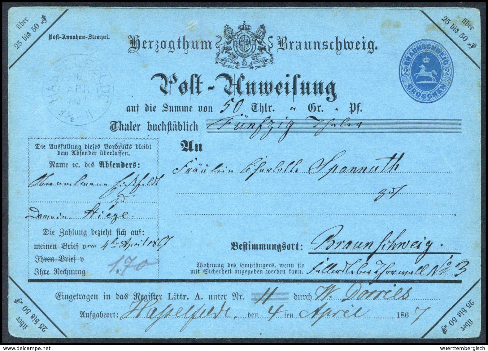 Beleg Altdeutschland Braunschweig - Other & Unclassified