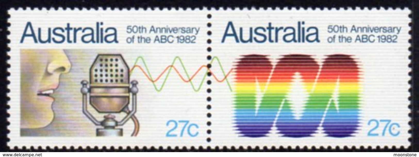 Australia 1982 50th Anniversary Of ABC Se-tenant Pair, MNH, SG 847/8 - Mint Stamps