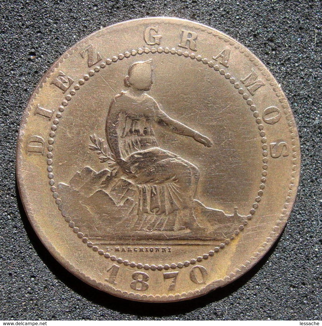 DIEZ GRAMOS DE 1870, Diez Centimos - Monedas Provinciales