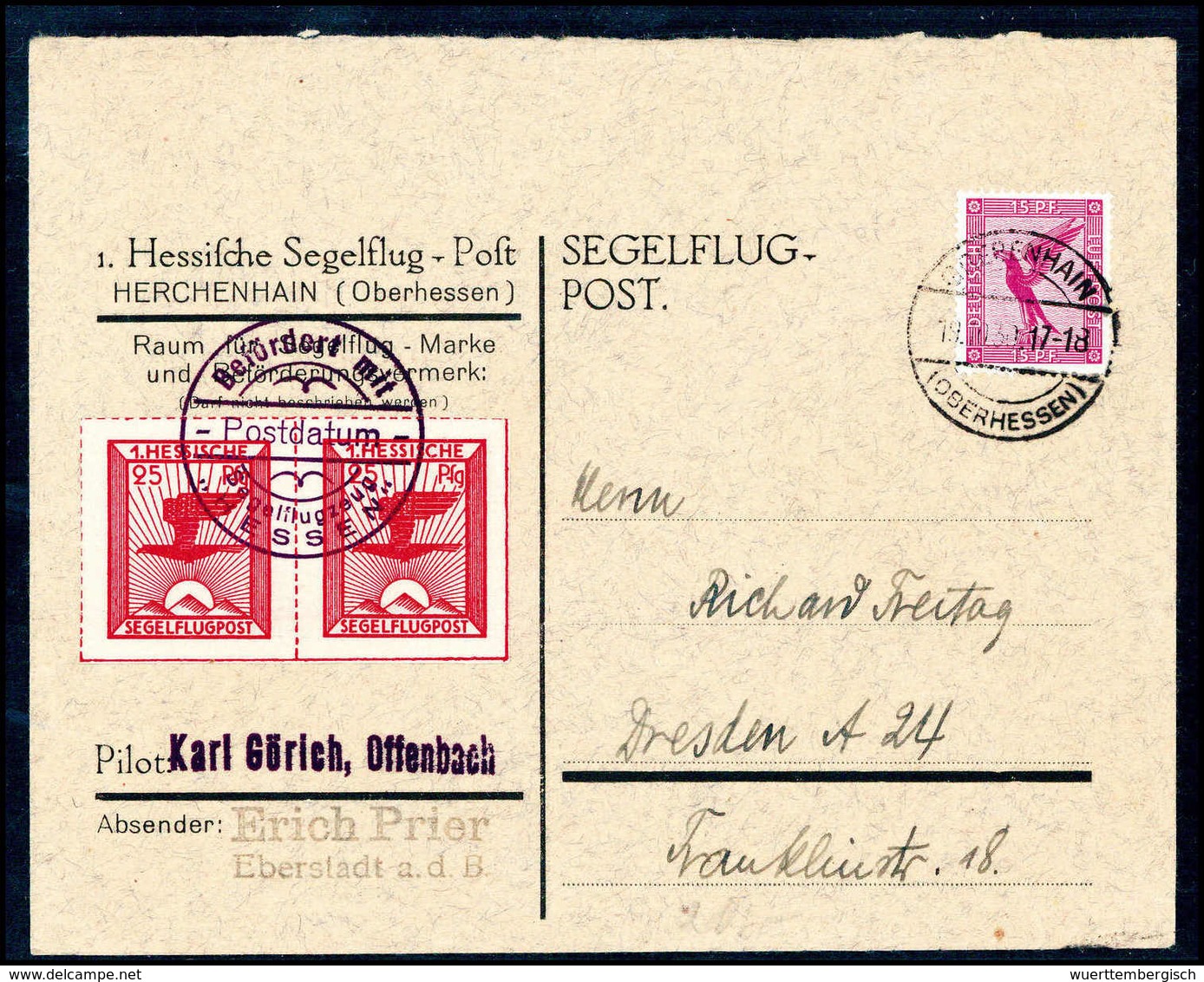 Beleg Deutsches Reich Halbamtliche Flugmarken - Other & Unclassified