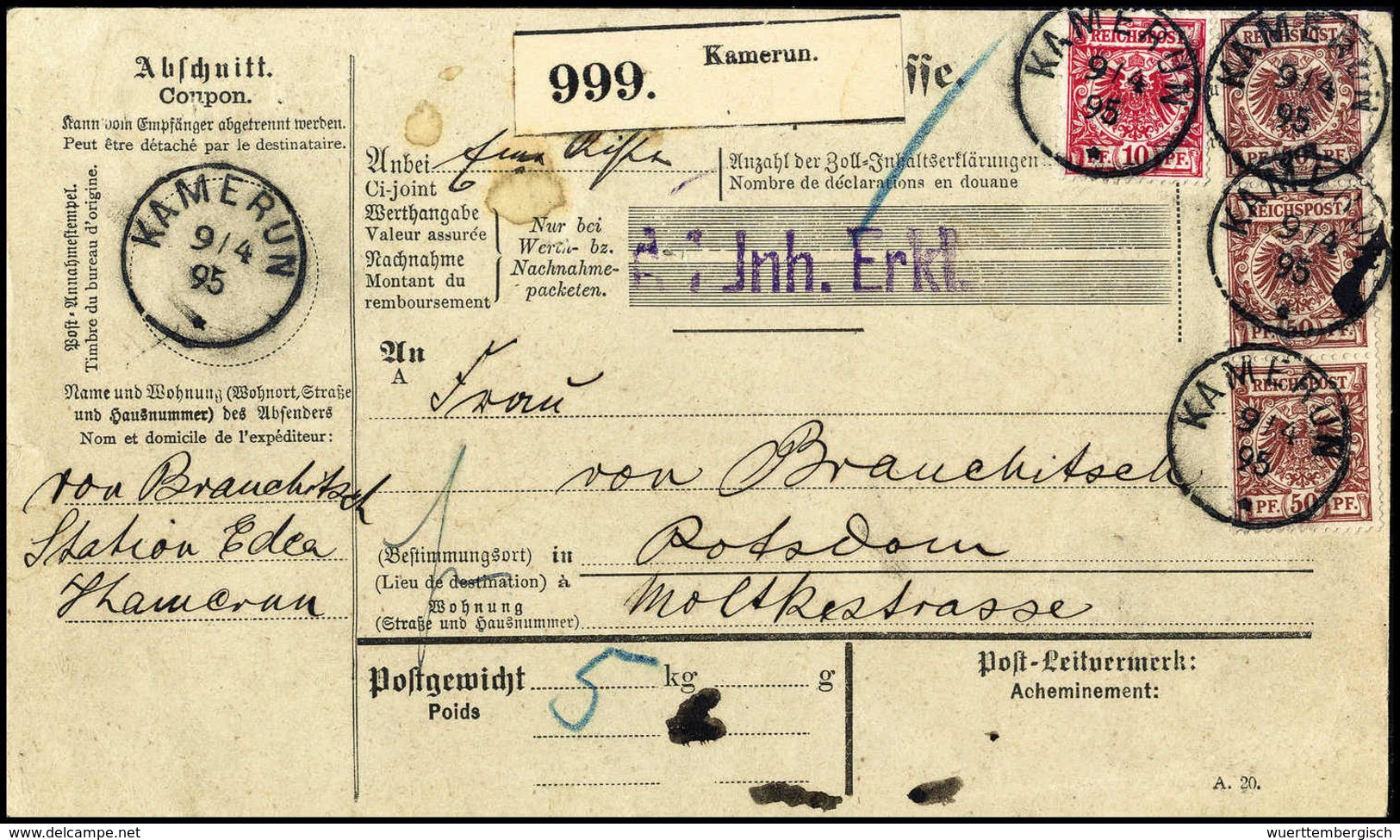 Beleg Deutsche Kolonien Kamerun, Vorläufer - Other & Unclassified