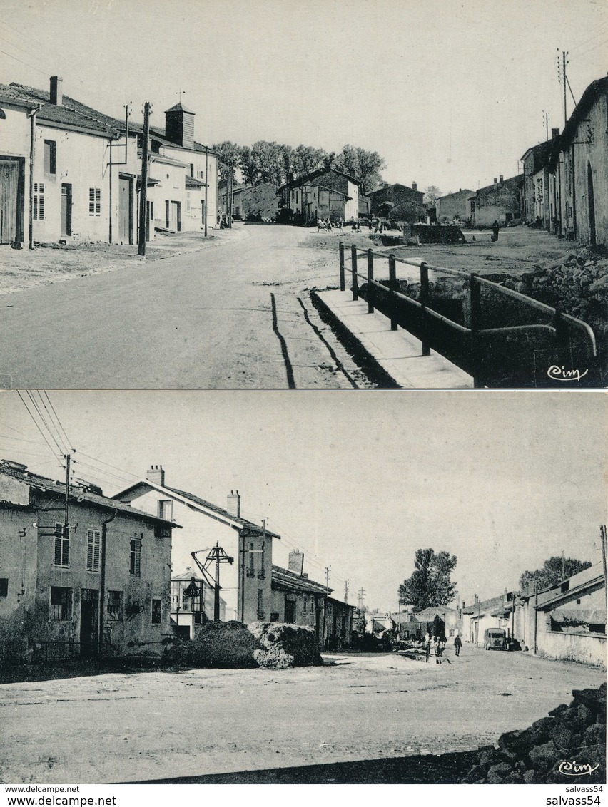 54) VILLE-EN-VERMOIS : 2 Cartes - Rues Du Village - Bayon Et Grand'Rue - Altri & Non Classificati