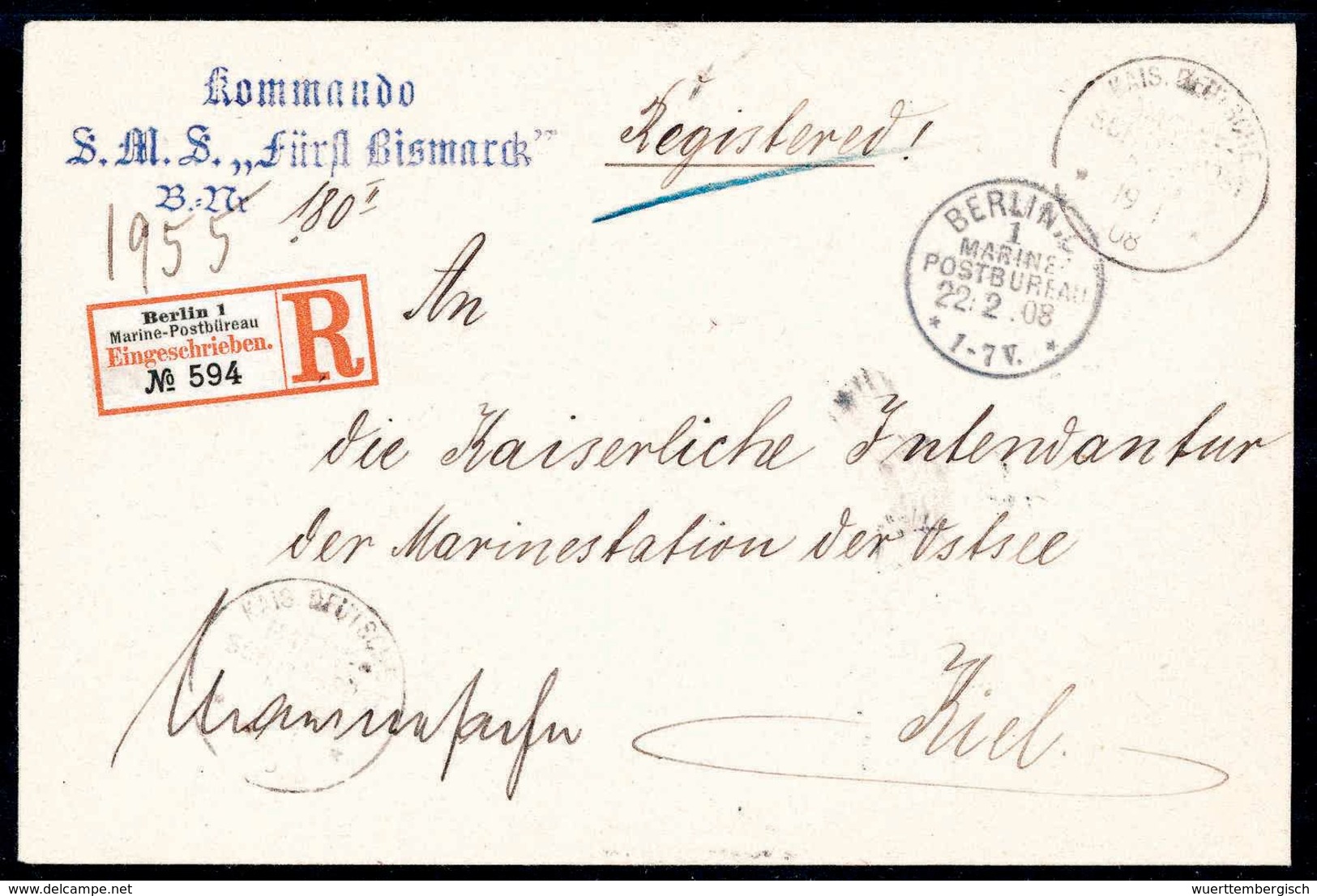 Beleg Deutsche Marine Schiffspost 1895-1939 - Other & Unclassified