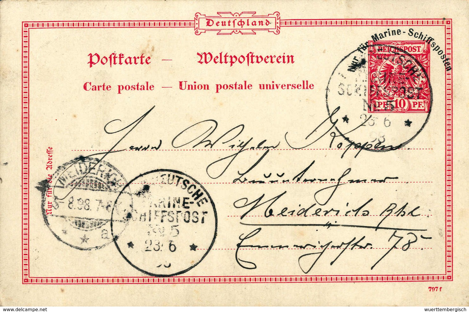 Beleg Deutsche Marine Schiffspost 1895-1939 - Other & Unclassified