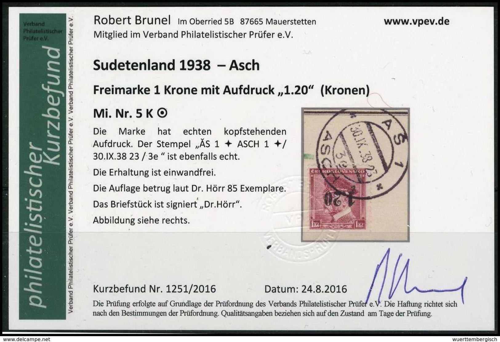 Briefst. Sudetenland Asch - Other & Unclassified