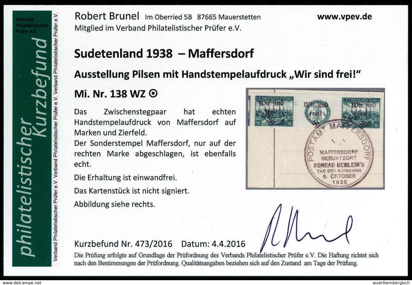 Briefst. Sudetenland Reichenberg Maffersdorf - Autres & Non Classés