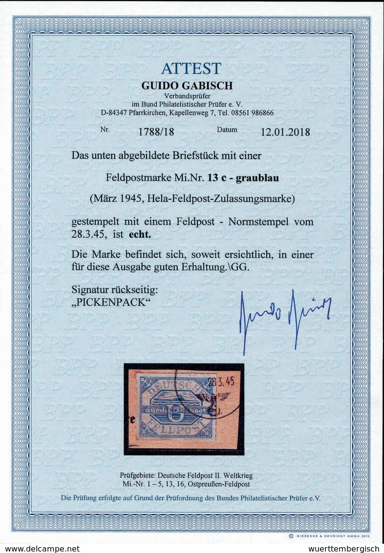 Briefst. Deutsche Besetzung II. WK, Feldpostmarken - Other & Unclassified