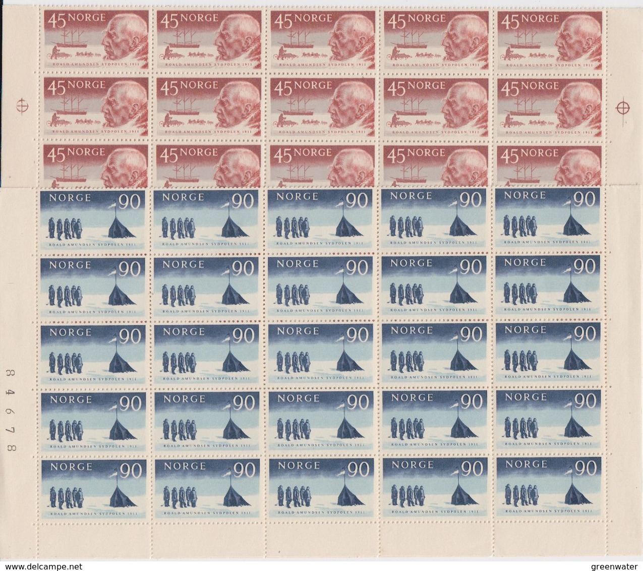 Norway 1961 Roald Amundsen / South Pole Explorer 2v  Complete Sheetlets (shtlts Are 1x Folded) ** Mnh (F7539) - Ongebruikt