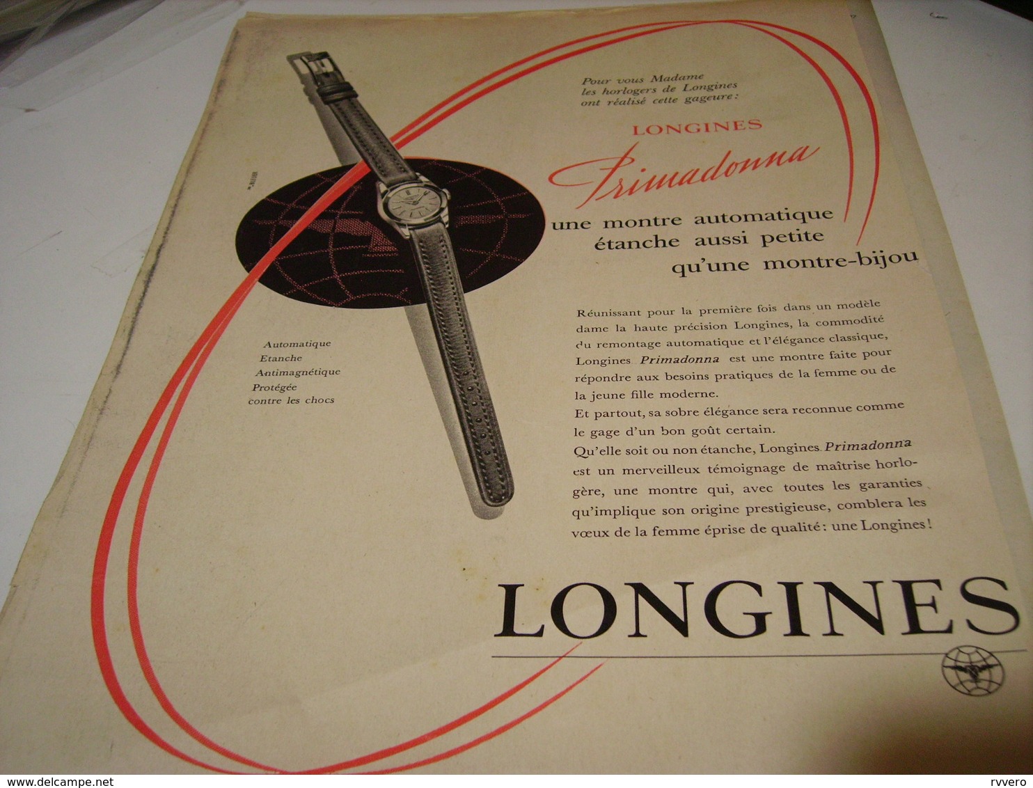 ANCIENNE PUBLICITE  MONTRE LONGINES PRIMADONNA 1956 - Autres & Non Classés