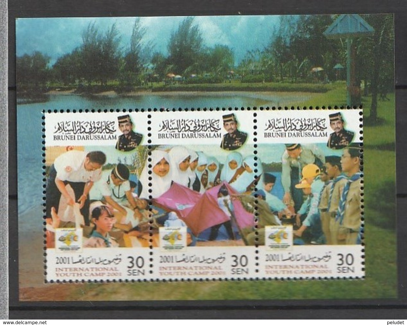 Brunei 2001 Scott 570d S/S Youth Camp Sheet NH - Brunei (1984-...)