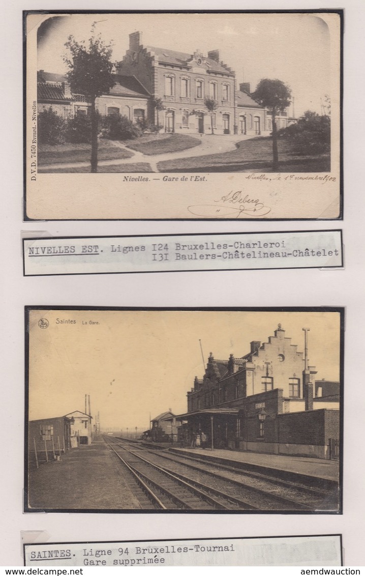 GARES BELGES. Ensemble 118 Cartes Postales, époques Div - Wereld