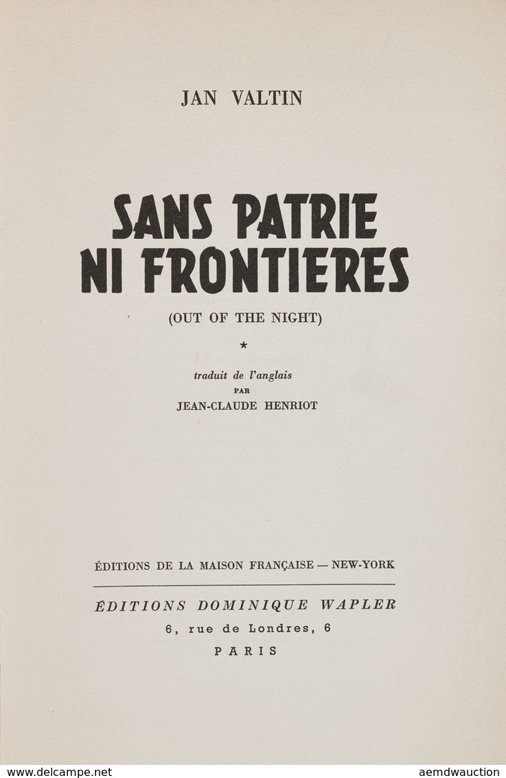 Jan VALTIN PSEUDONYME DE RICHARD KREBS - Sans Patrie Ni - Ohne Zuordnung
