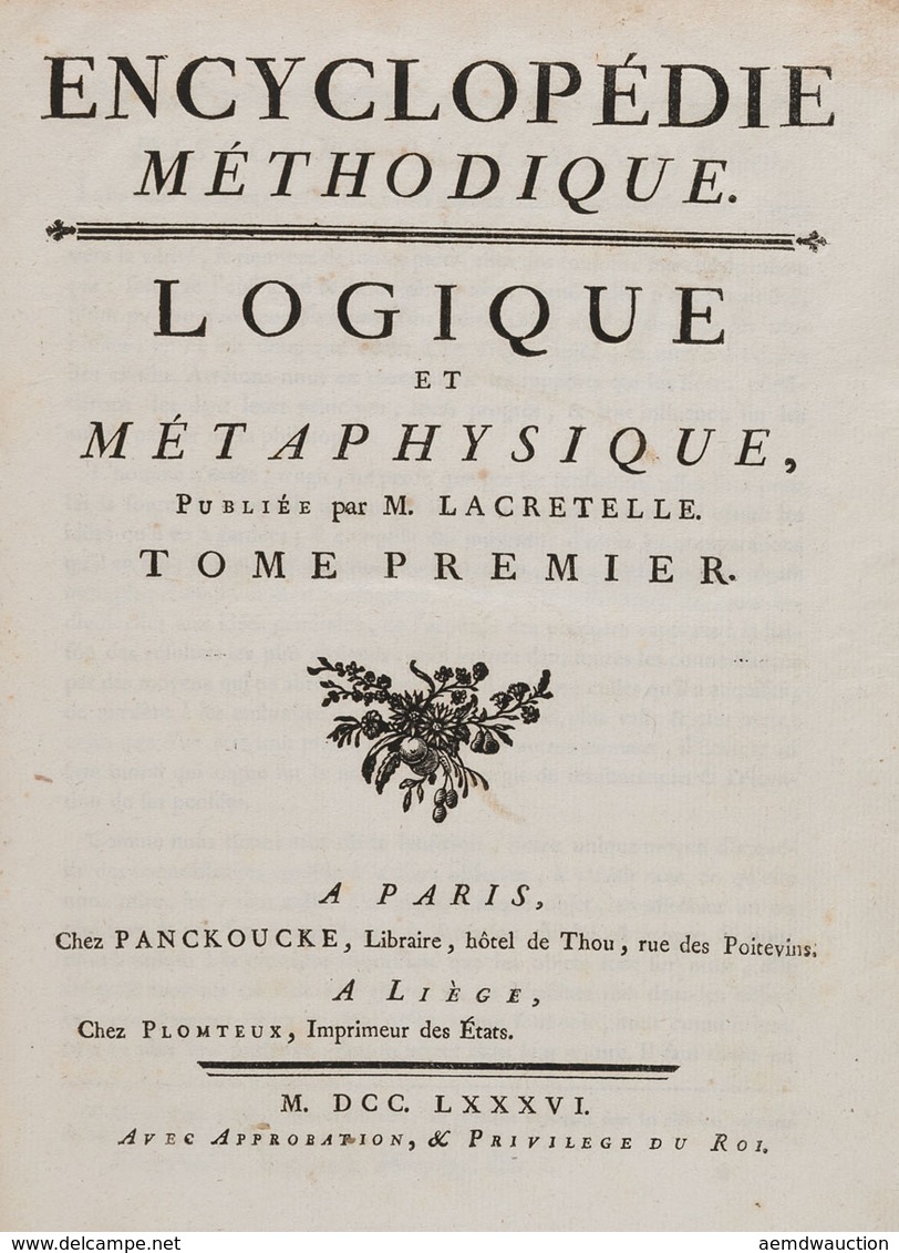 Pierre-Louis LACRETELLE - Logique Et Métaphysique [et M - Ohne Zuordnung
