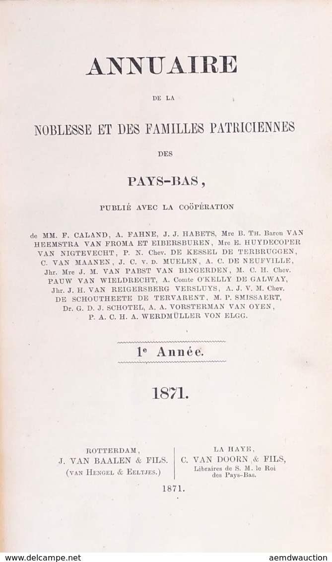 ANNUAIRE DE LA NOBLESSE ET DES FAMILLES PATRICIENNES De - Zonder Classificatie