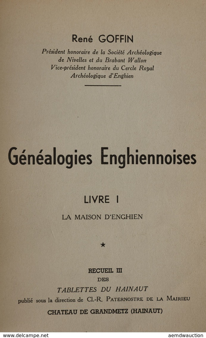 René GOFFIN - Généalogies Enghiennoises. Livre I [- VII - Zonder Classificatie