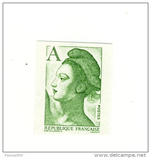 Liberté A Vert YT 2423a En Non Dentelé . Rare , Voir Le Scan . Cote YT : 11.50 € . - Neufs