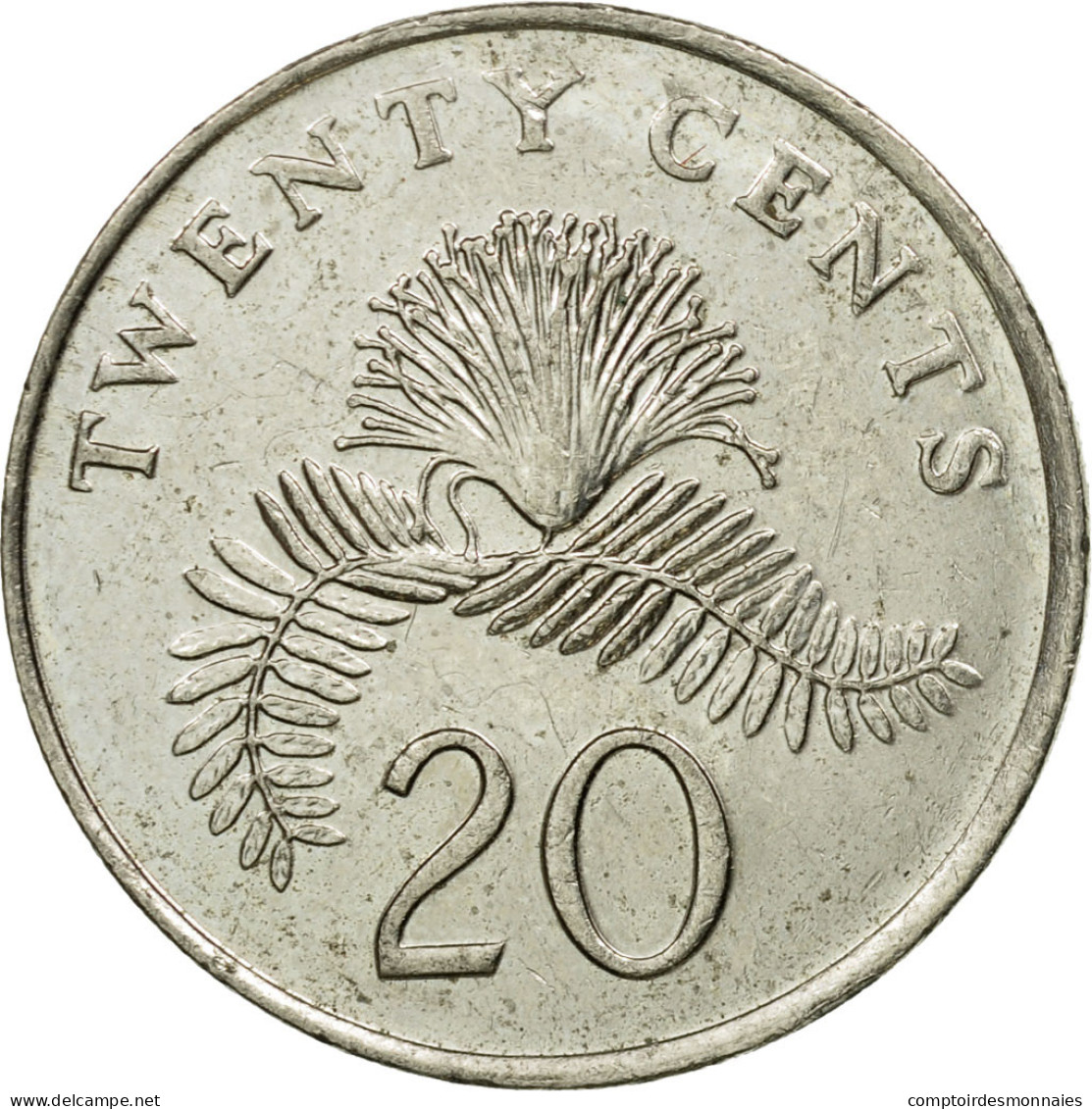 Monnaie, Singapour, 20 Cents, 1985, British Royal Mint, TTB, Copper-nickel - Singapour
