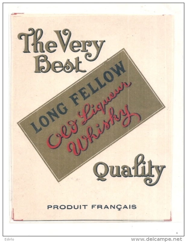 étiquette - The Very Best Long Fellow Old Liqueur WISKY - - Whisky