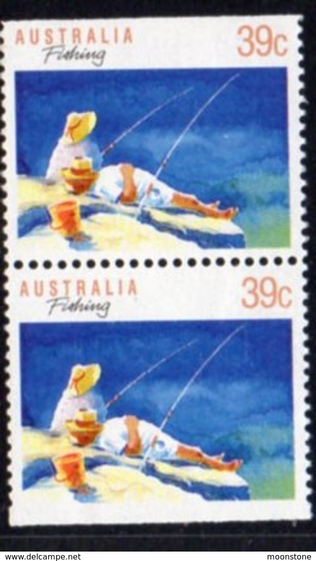 Australia 1989 Sports Definitives, 39c Fishing Booklet Pair, MNH, SG 1179a - Mint Stamps