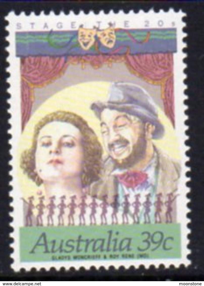 Australia 1989 Stage & Screen Personalities, 39c, Perf. 14x13½ , MNH, SG 1208a - Mint Stamps