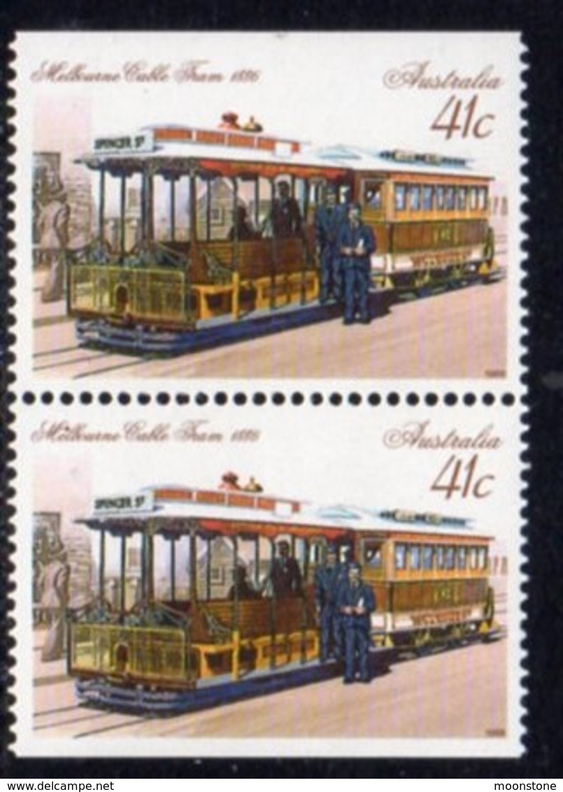 Australia 1989 Historic Trains 41c Booklet Pair, Perf. 14½, MNH, SG 1222a - Neufs