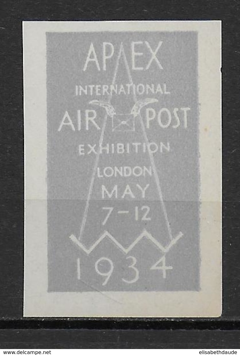 LONDON GB - 1934 - VIGNETTE AVIATION APEX AIRPOST **/MNH - Luchtvaart