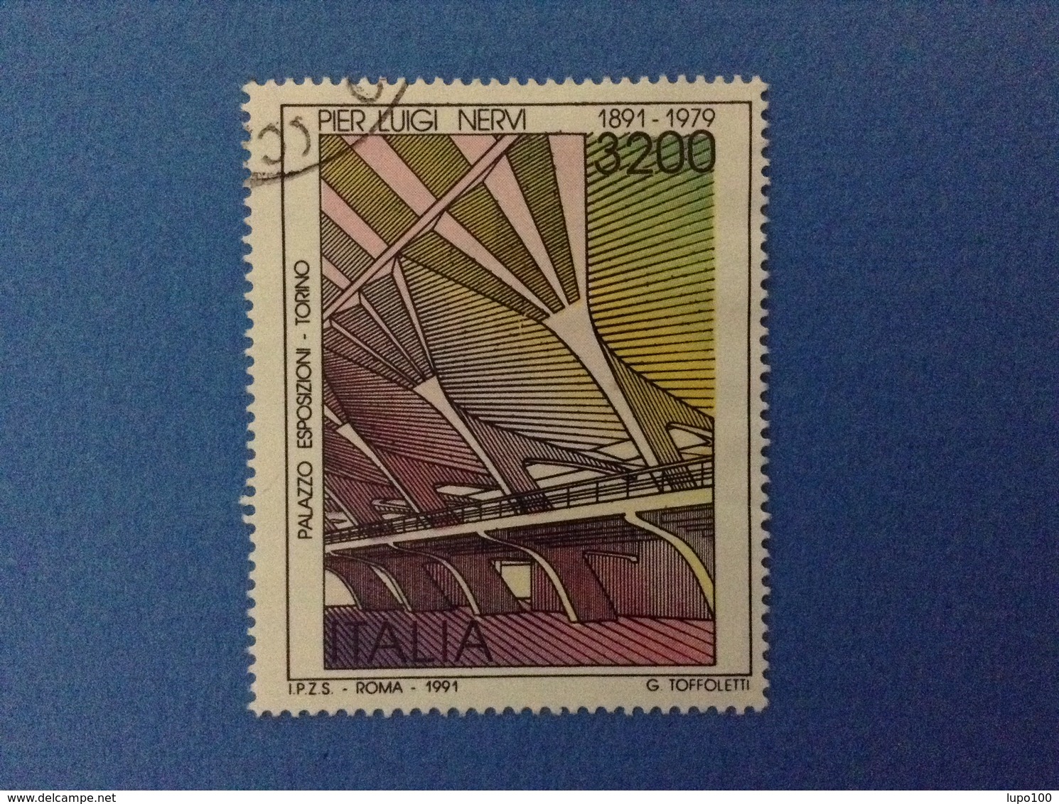 1991 ITALIA FRANCOBOLLO USATO STAMPS USED - ARTE PIER LUIGI NERVI - 1991-00: Usati