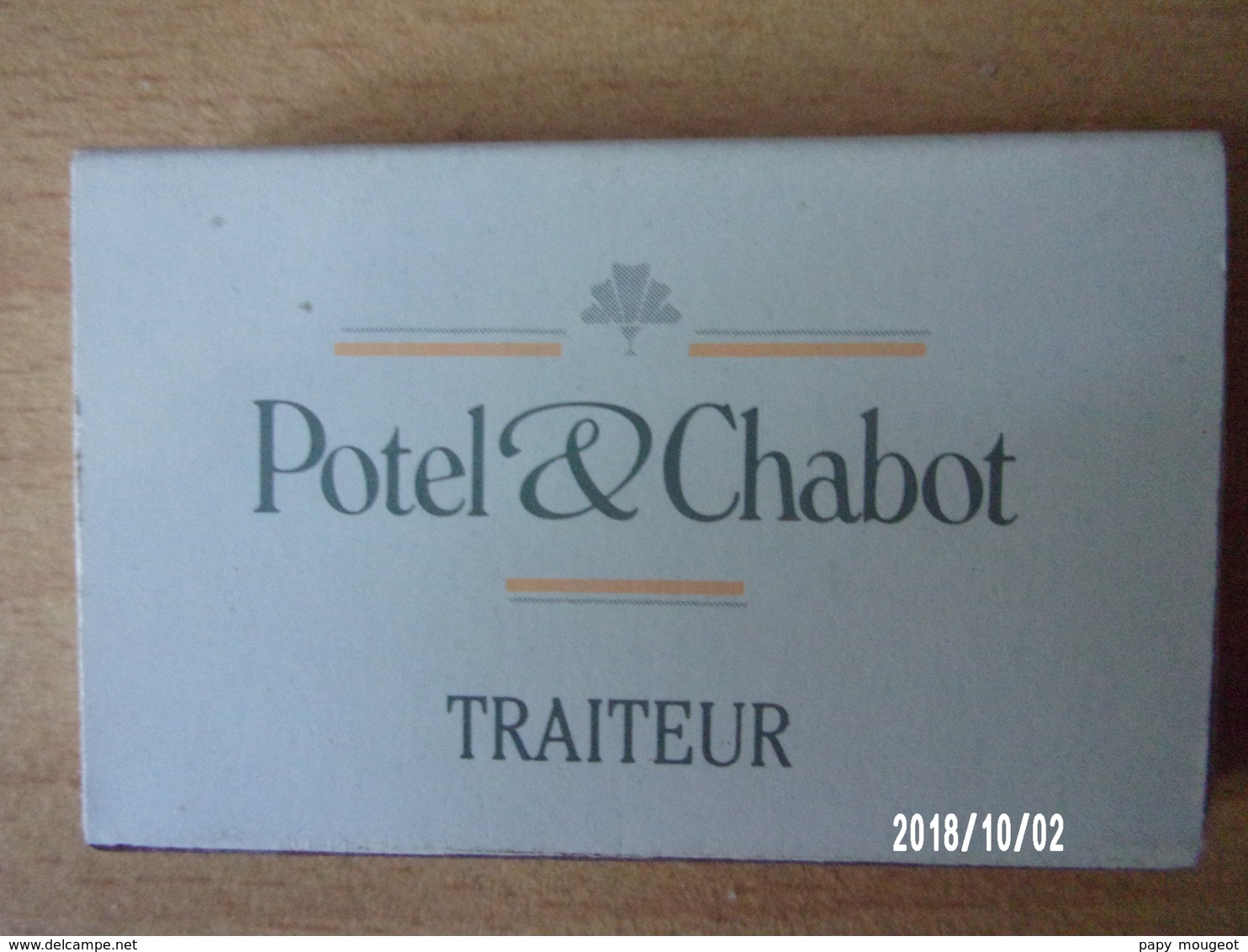 Boite D'allumettes Vide - Potel & Chabot Traiteur - Paris - Boites D'allumettes