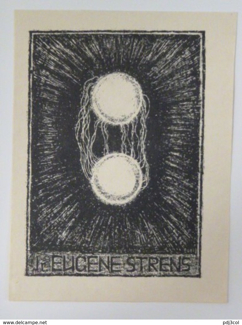 Ex-libris Illustré Italie XXème - EUGENE STRENS Par E. ROMANI LUTZ - Bookplates