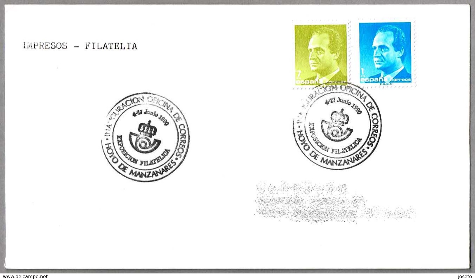 INAUGURACION OFICINA DE CORREOS - Inauguration Post Office. Hoyo De Manzanares, Madrid, 1990 - Correo Postal