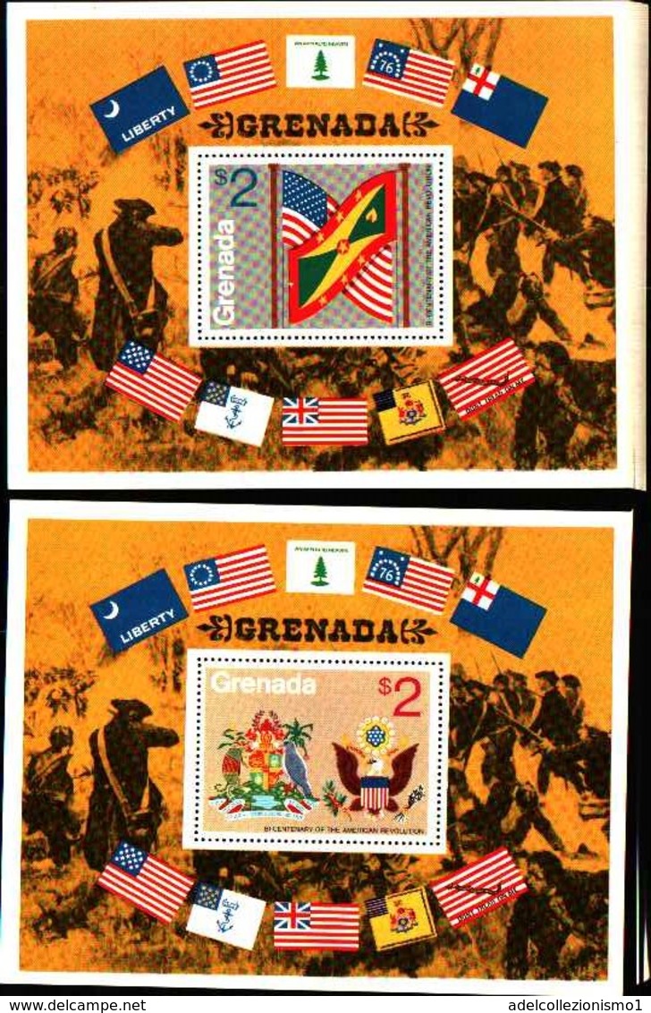 72284) GRENADA-1975 - 200 ANN.RIVOLUZIONE AMERICANA - BF.39-40 - MNH** - Grenada (1974-...)