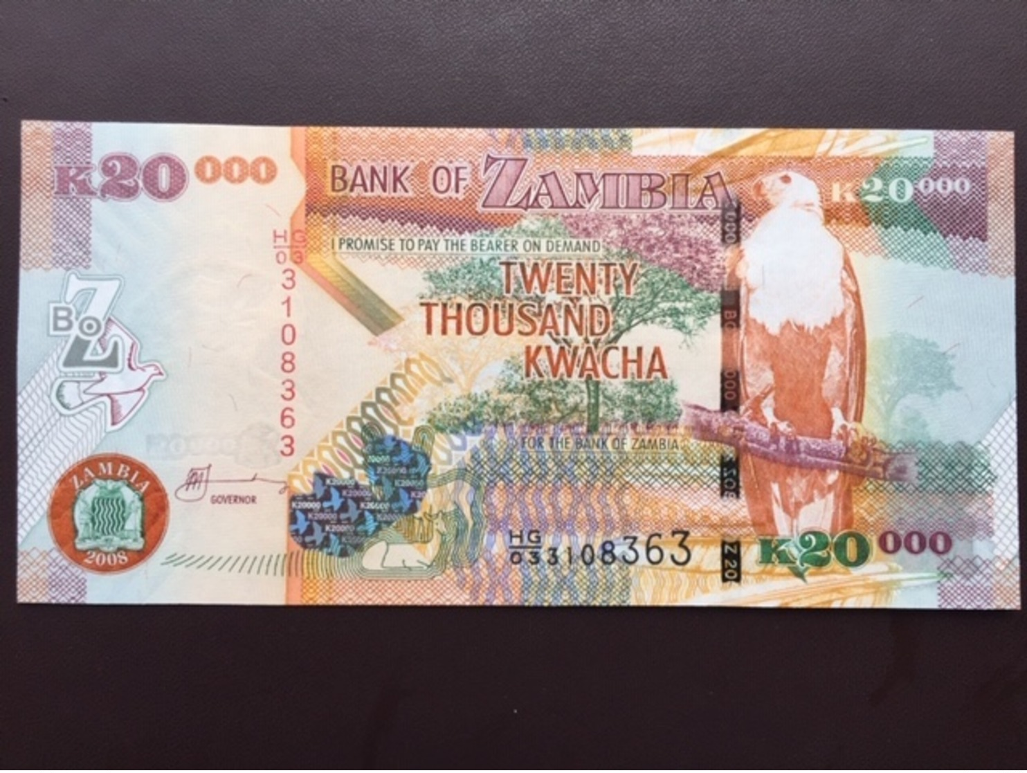 ZAMBIA P47 20000 KWACHA 2008 UNC - Zambia