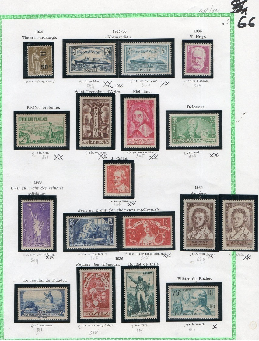 FRANCE - 1935-36  ( Lot De 18 Timbres Neufs ) - Unused Stamps