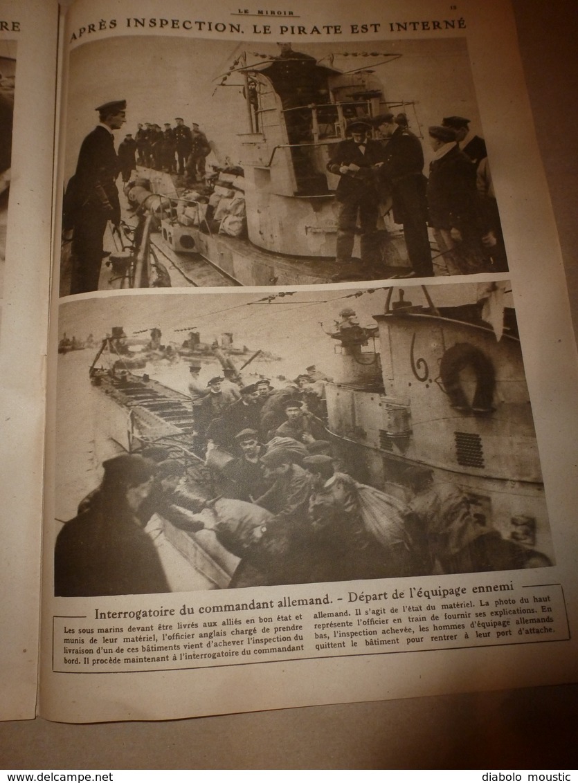 1919 LE MIROIR:Crime contre les belges;Navire GEORGE WASHINGTON;Kurtendil(Bulg);Paquebots ELBERFELD et MAURETANIA;etc