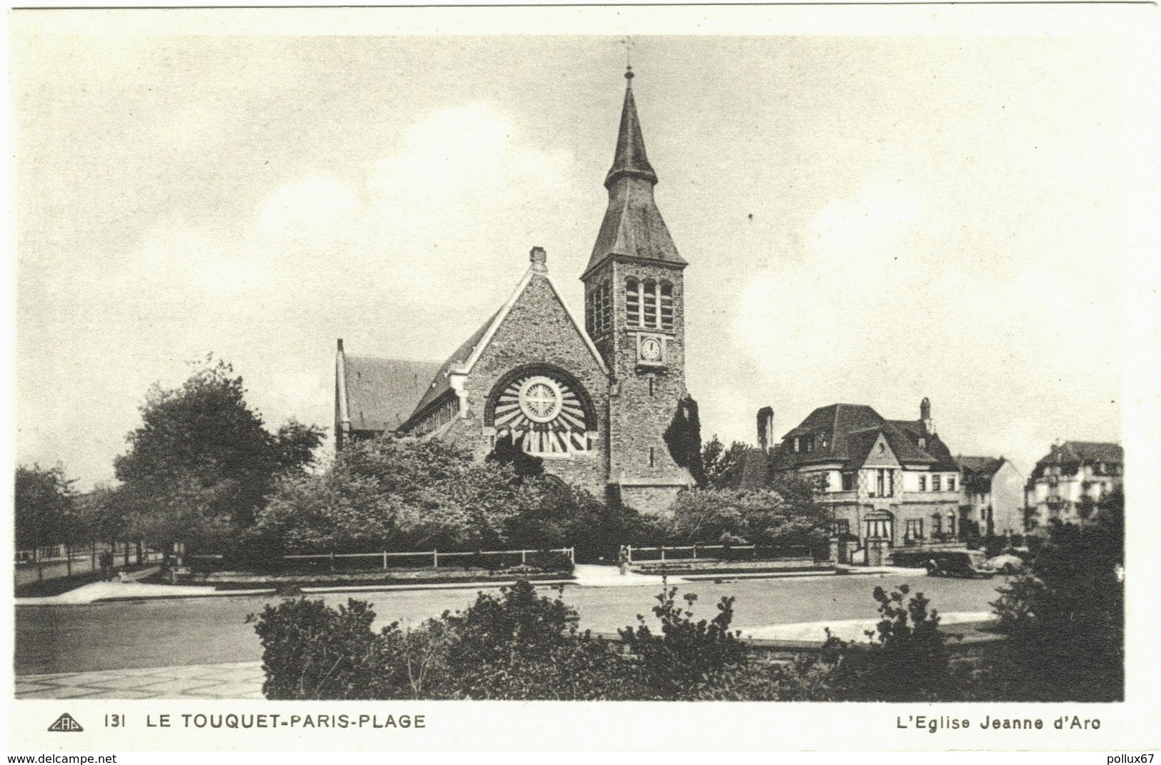 LOT 2 CPA LE TOUQUET-PARIS-PLAGE  (PAS-DE-CALAIS)  LA PISCINE, LA DIGUE-PROMENADE ET SES VILLAS . L'EGLISE JEANNE D'ARC - Le Touquet