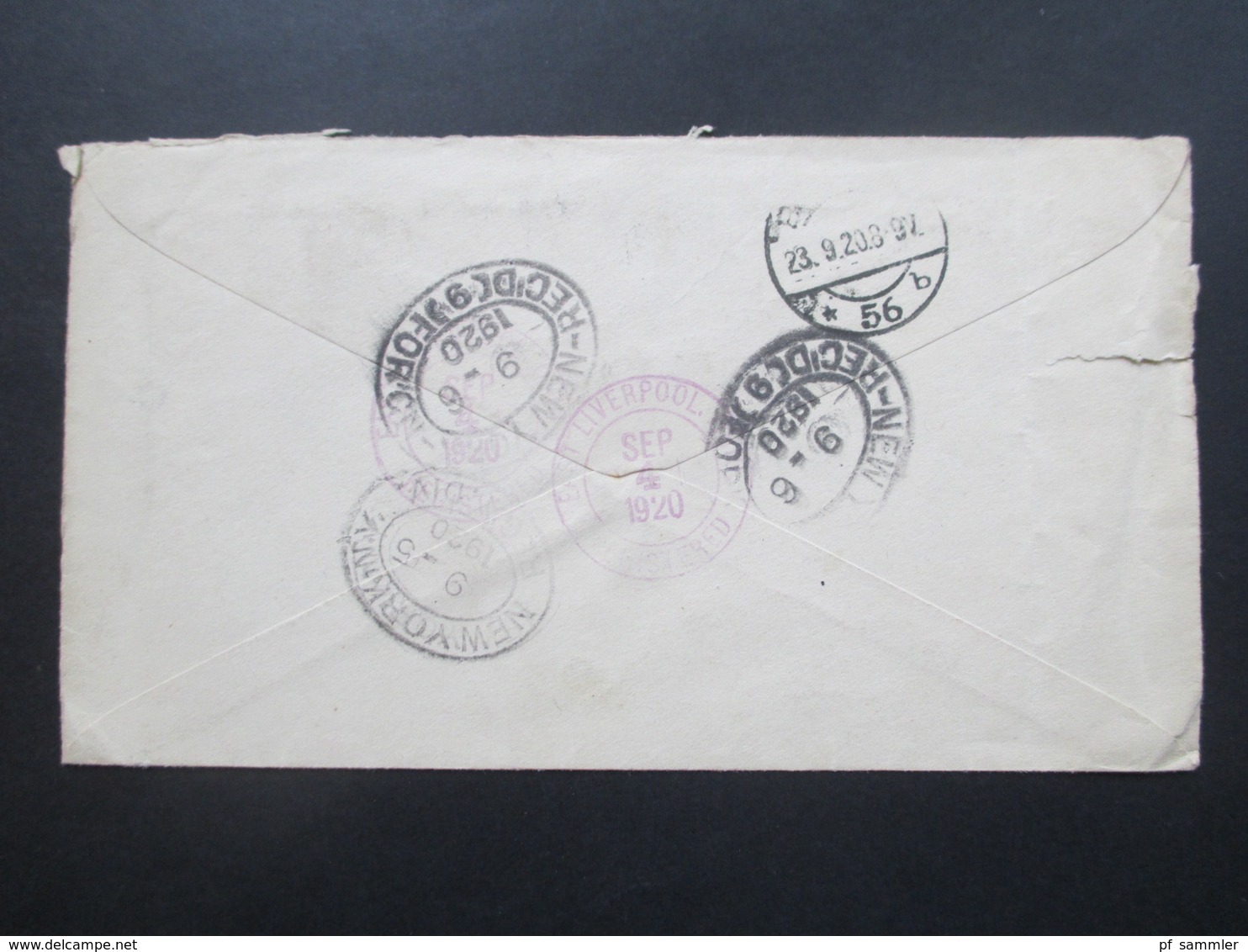 USA 1920 Brief / Registered Letter Mit 12 Stempeln!! East Liverpool Ohio An Die Prussian State Bank - Cartas & Documentos