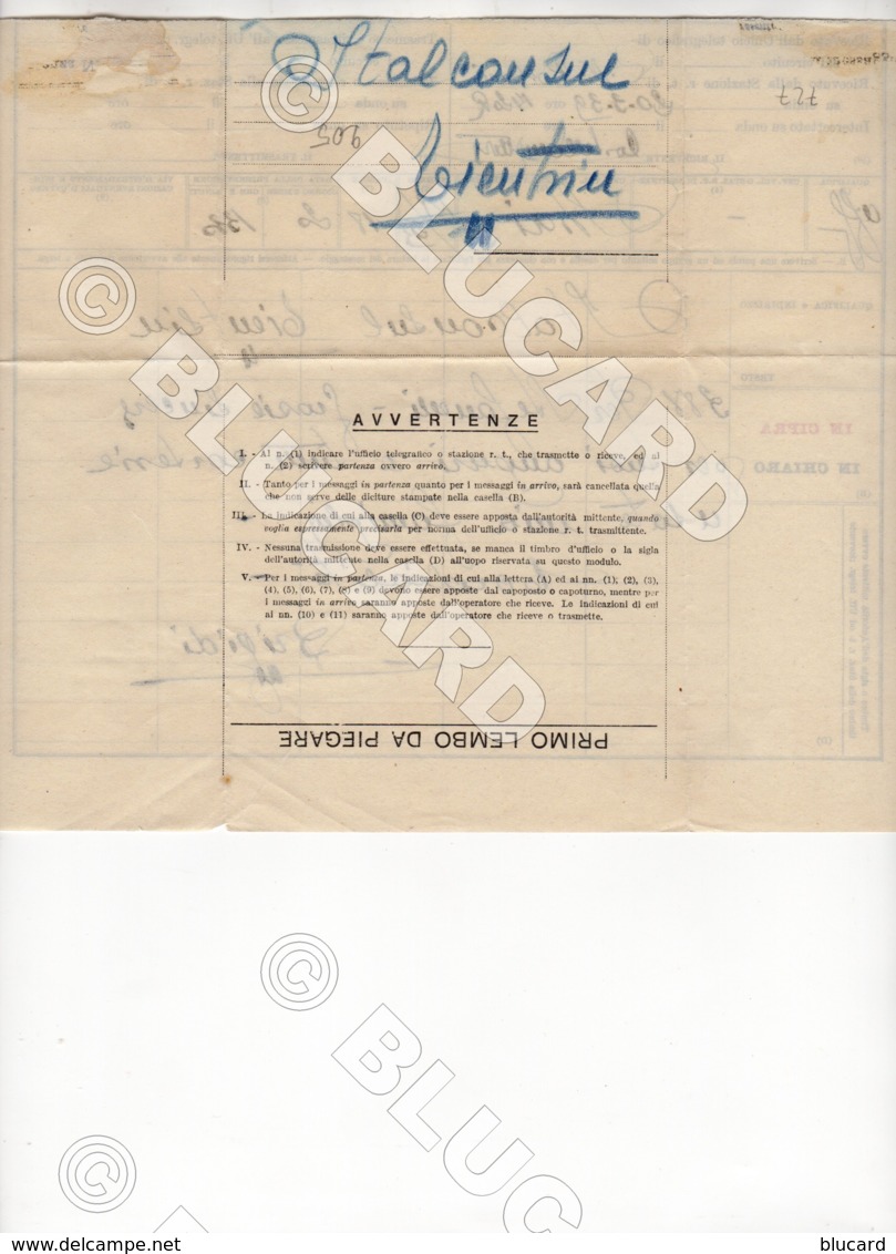 29727 CHINA TELEGRAM 1939 TIENTSIN FROM ITALY SHIP COLLEONI - Documenti Storici