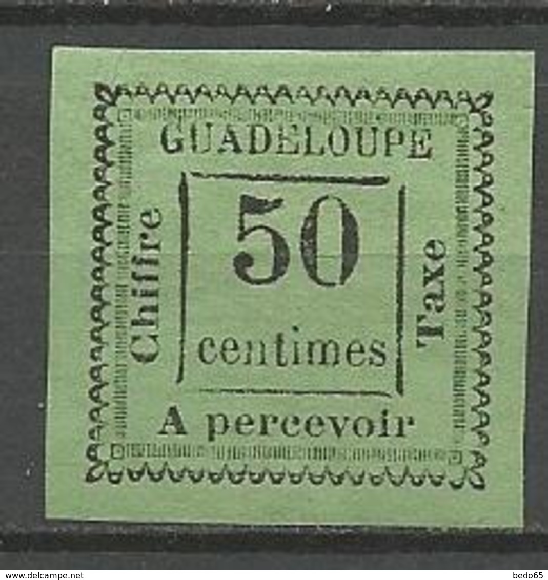GUADELOUPE TAXE N° 12 NEUF* CHARNIERE / Signé CALVES / - Timbres-taxe
