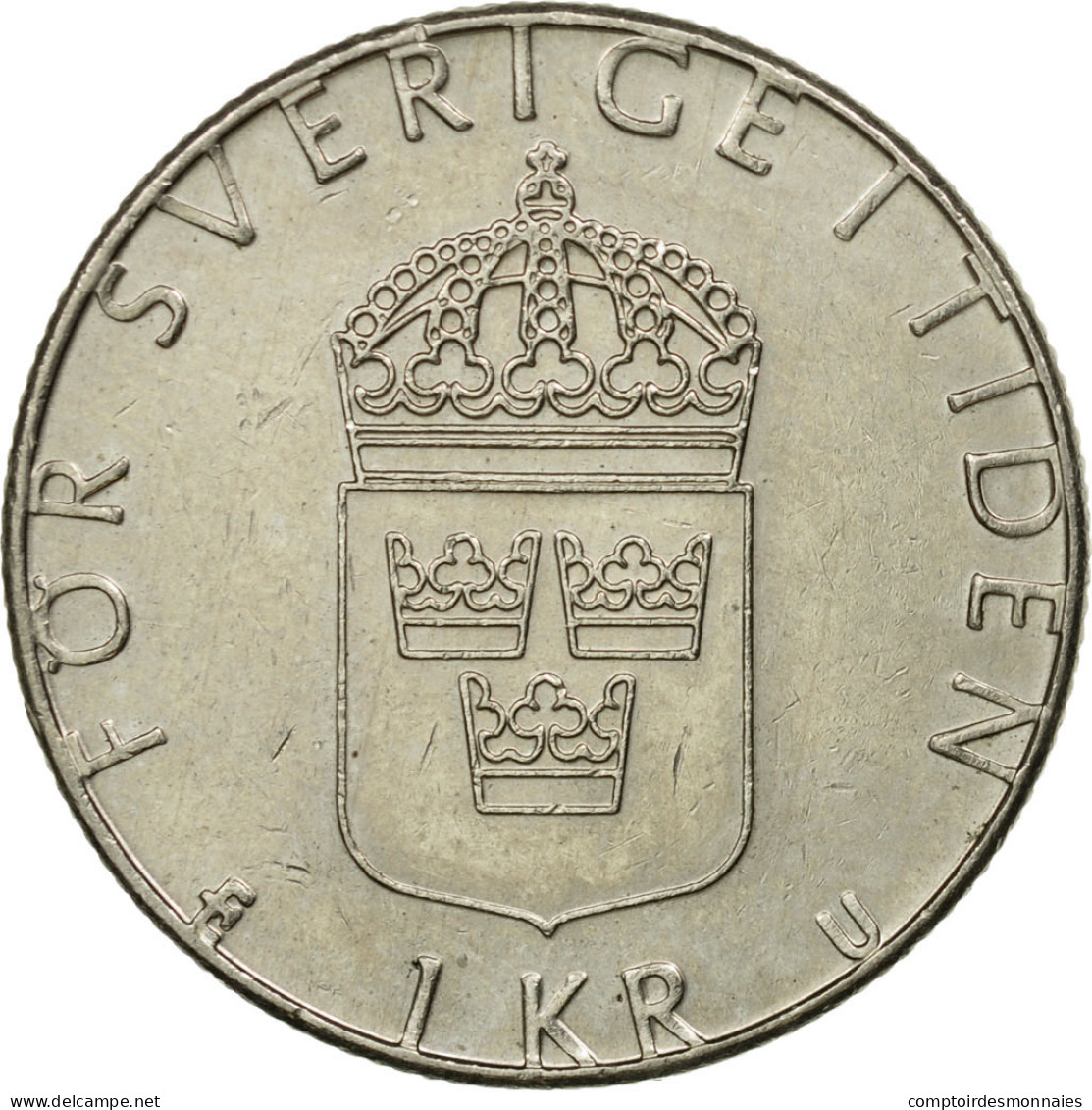 Monnaie, Suède, Carl XVI Gustaf, Krona, 1977, TTB, Copper-Nickel Clad Copper - Suède