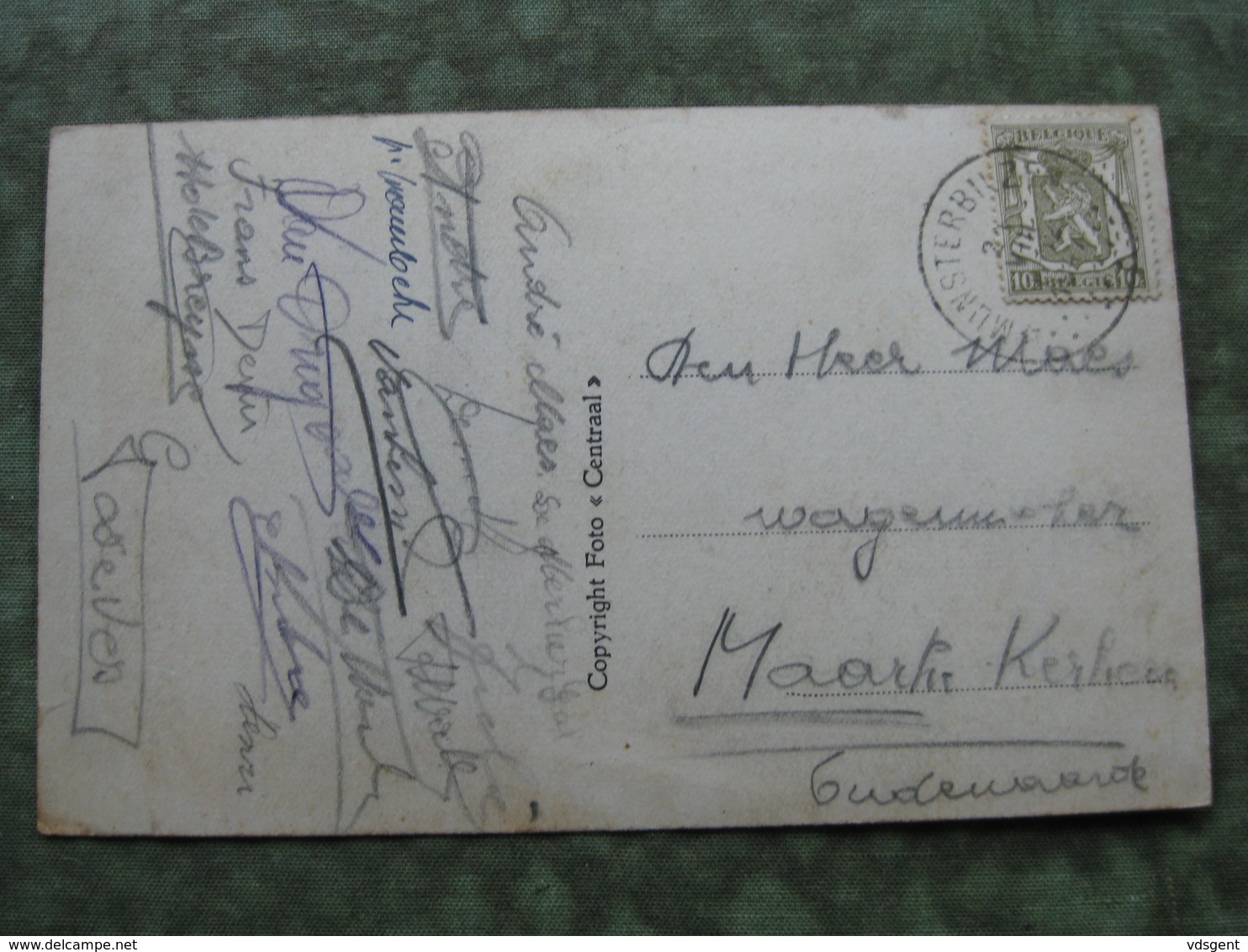 NEERHAEREN - STEENWEG MET KAPELHOF 1937 ( Scan Recto/verso ) - Lanaken