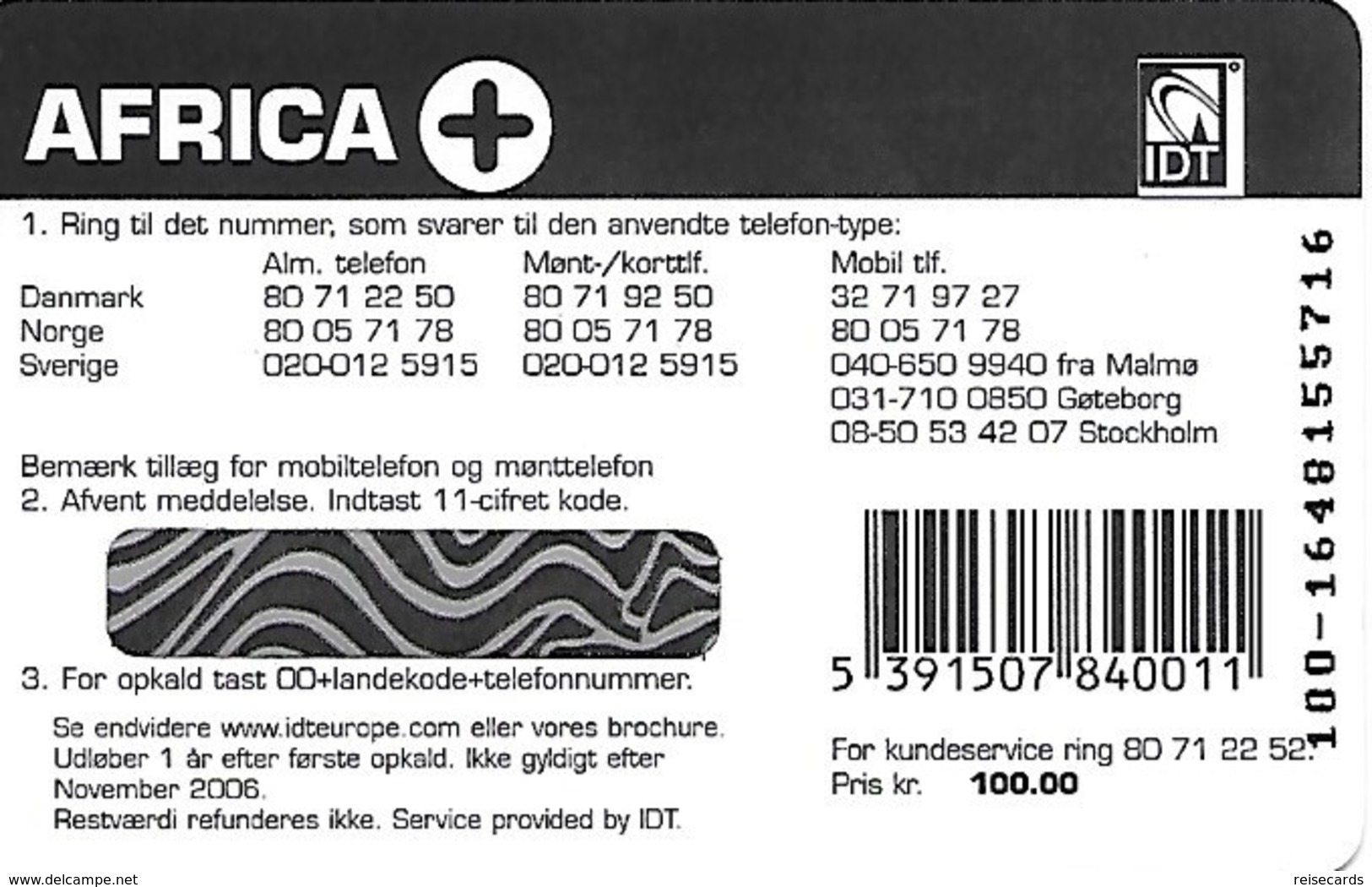 Norway Prepaid: IDT Africa - Norwegen