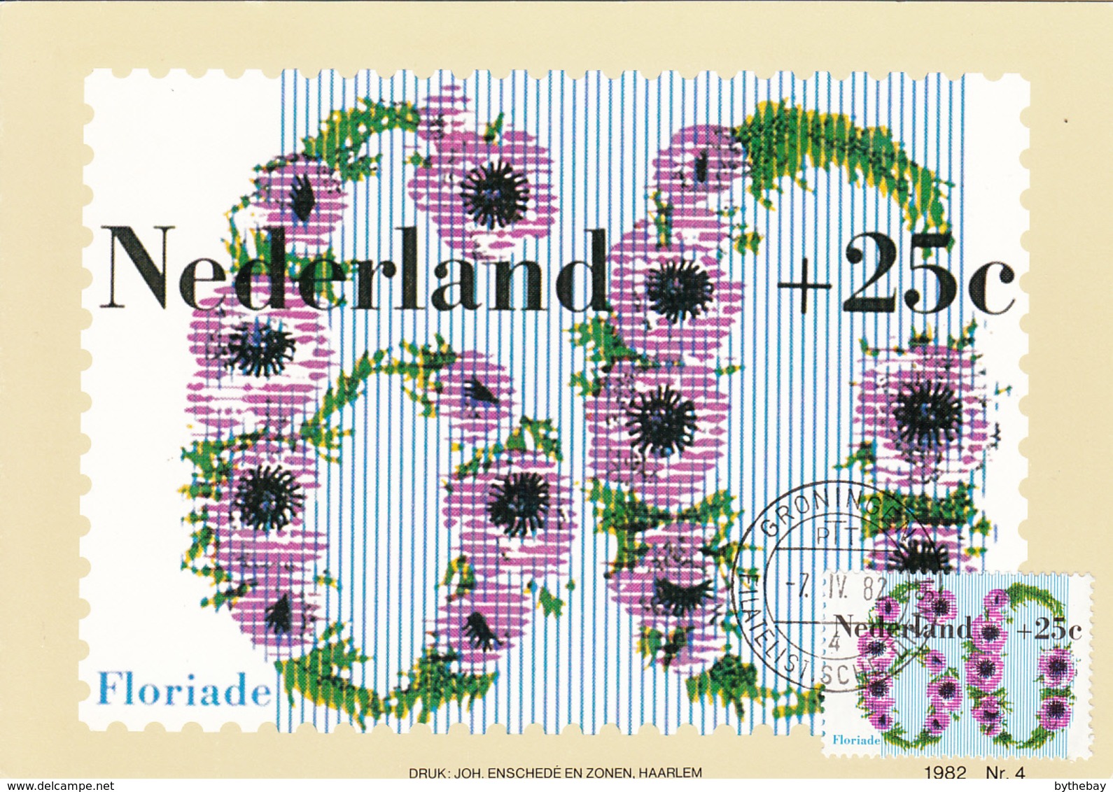 Netherlands 1982 Maxicard Scott #B578 60c + 25c Anemones Floriade '82 - Maximum Cards