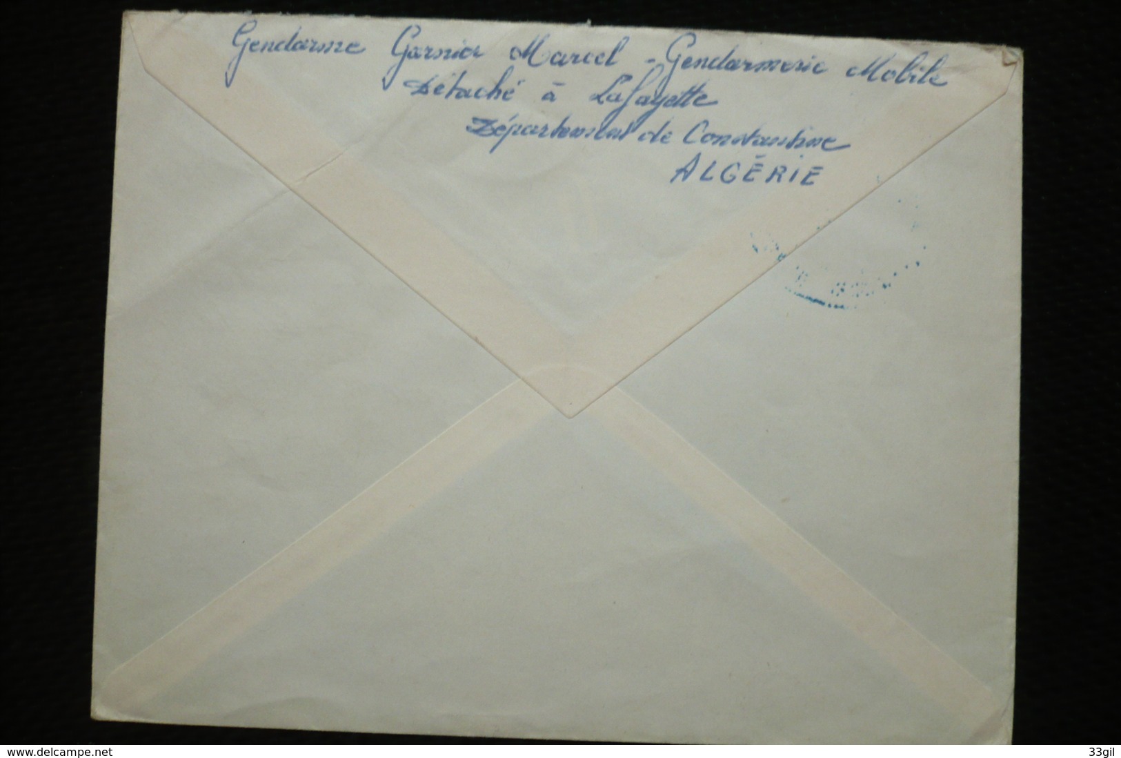 France Lettre FM Algérie Illustrée Jomone Lafayette 1956  6eme Légion Bis De Gendarmerie Mobile - Guerra D'Algeria