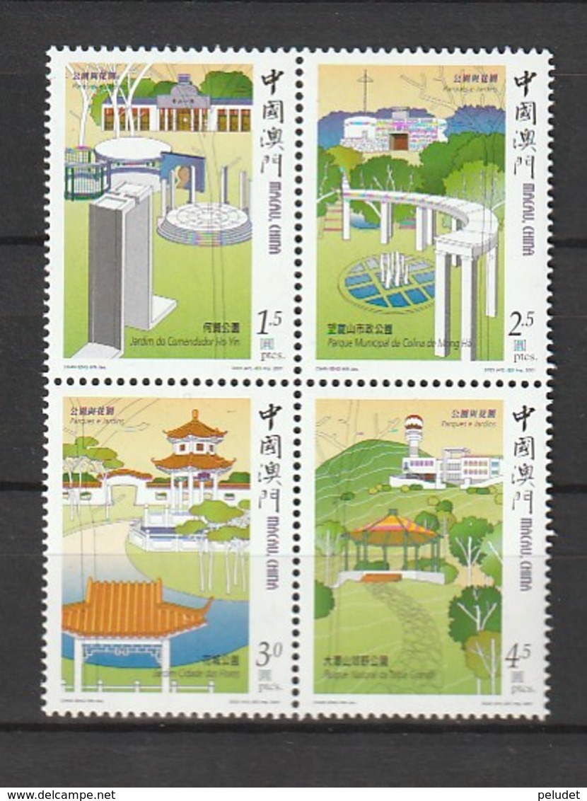 MACAU 2001 Parks, Gardens Block Of 4 ** Mi 1173 / 1176 Scott 1078 - Nuevos