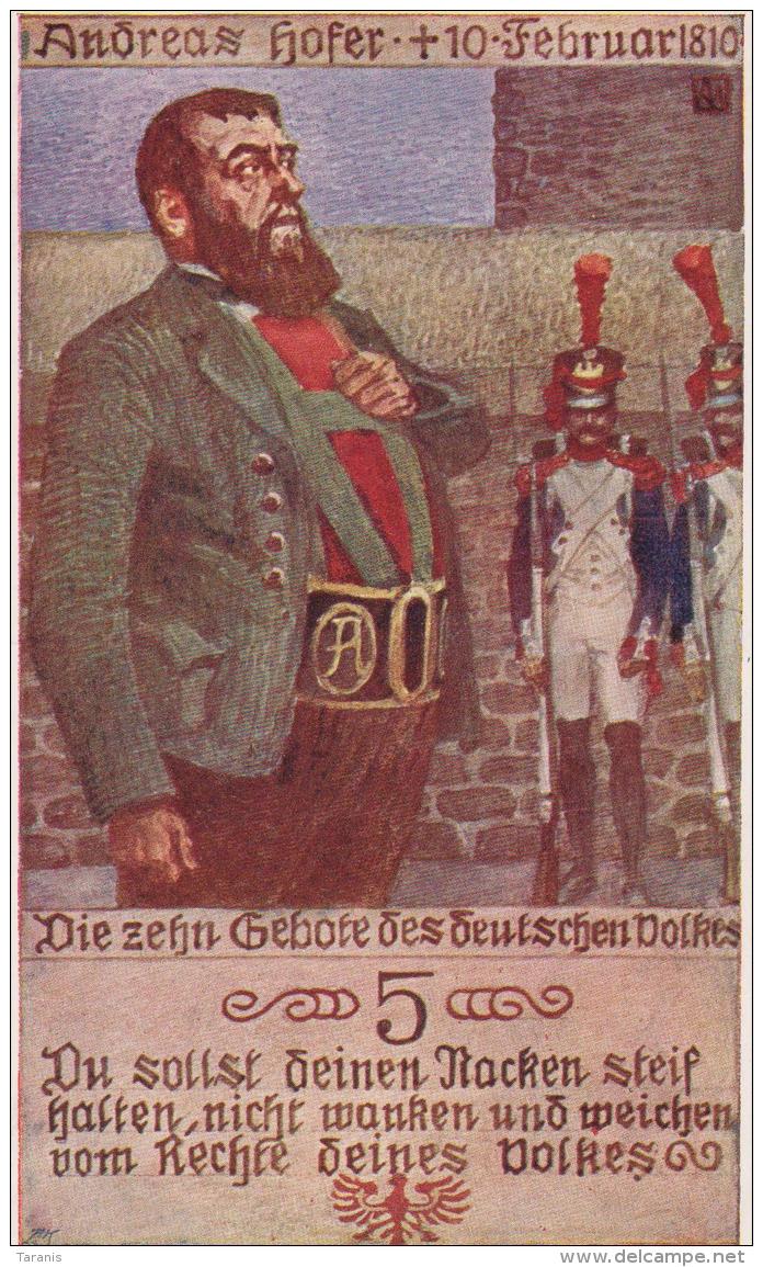 ANDREAS HOFER - Die Zehn Gebote Des Deutschen Volkes - 10 Februar 1810 - CPA TBon Etat (voir Scan) - Autres & Non Classés