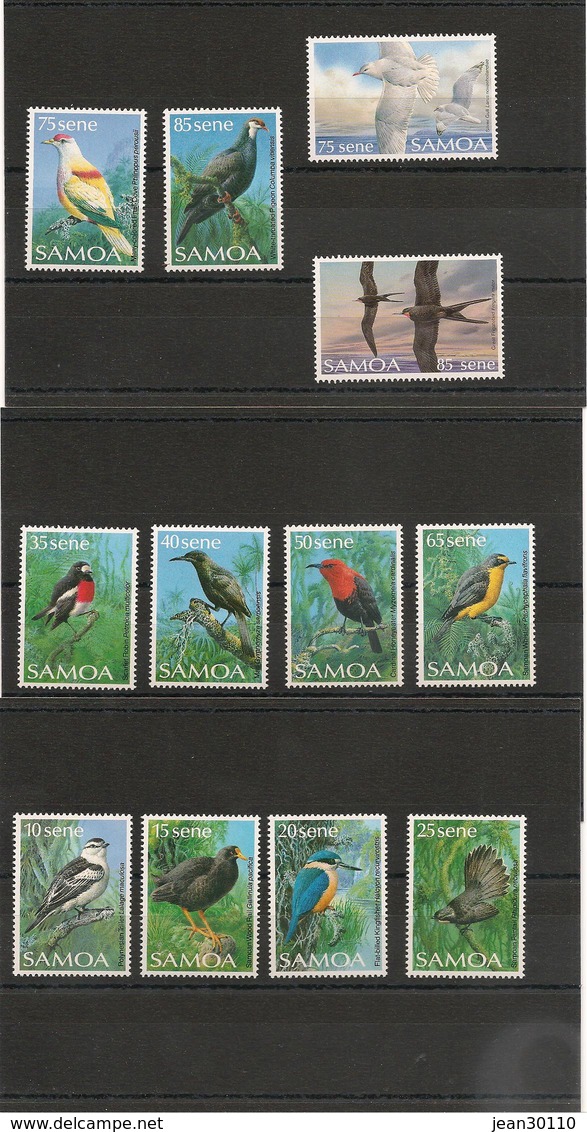 SAMOA  Oiseaux/ Birds  Années 1988/91 N°Y/T: 658/67-686/89-702/03-724/27** Côte: 65,00 € - Samoa