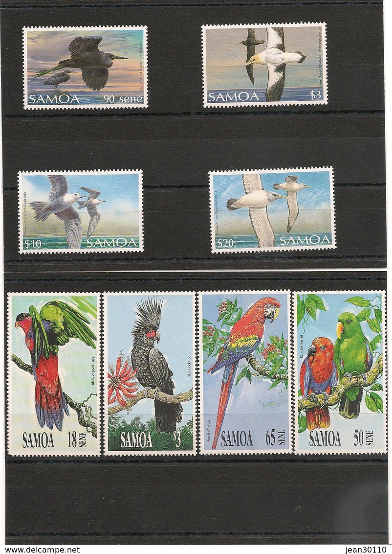 SAMOA  Oiseaux/ Birds  Années 1988/91 N°Y/T: 658/67-686/89-702/03-724/27** Côte: 65,00 € - Samoa