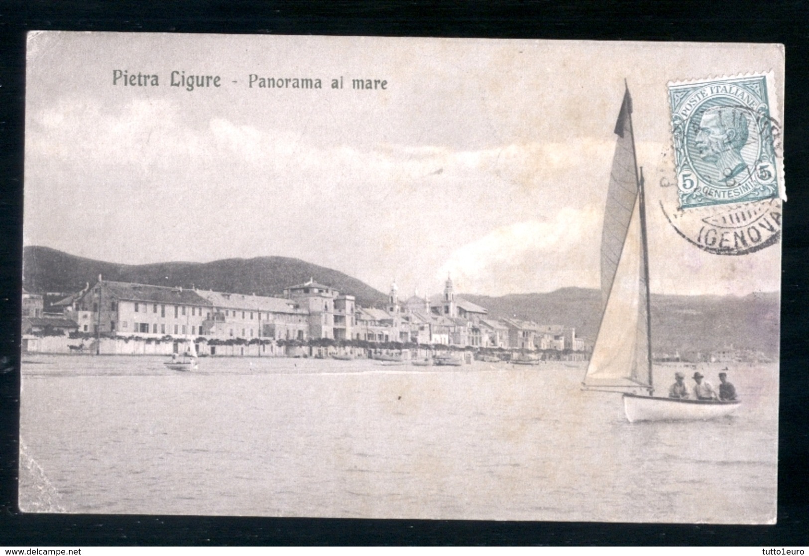 PIETRA LIGURE - SAVONA - 1916 - PANORAMA AL MARE - Savona